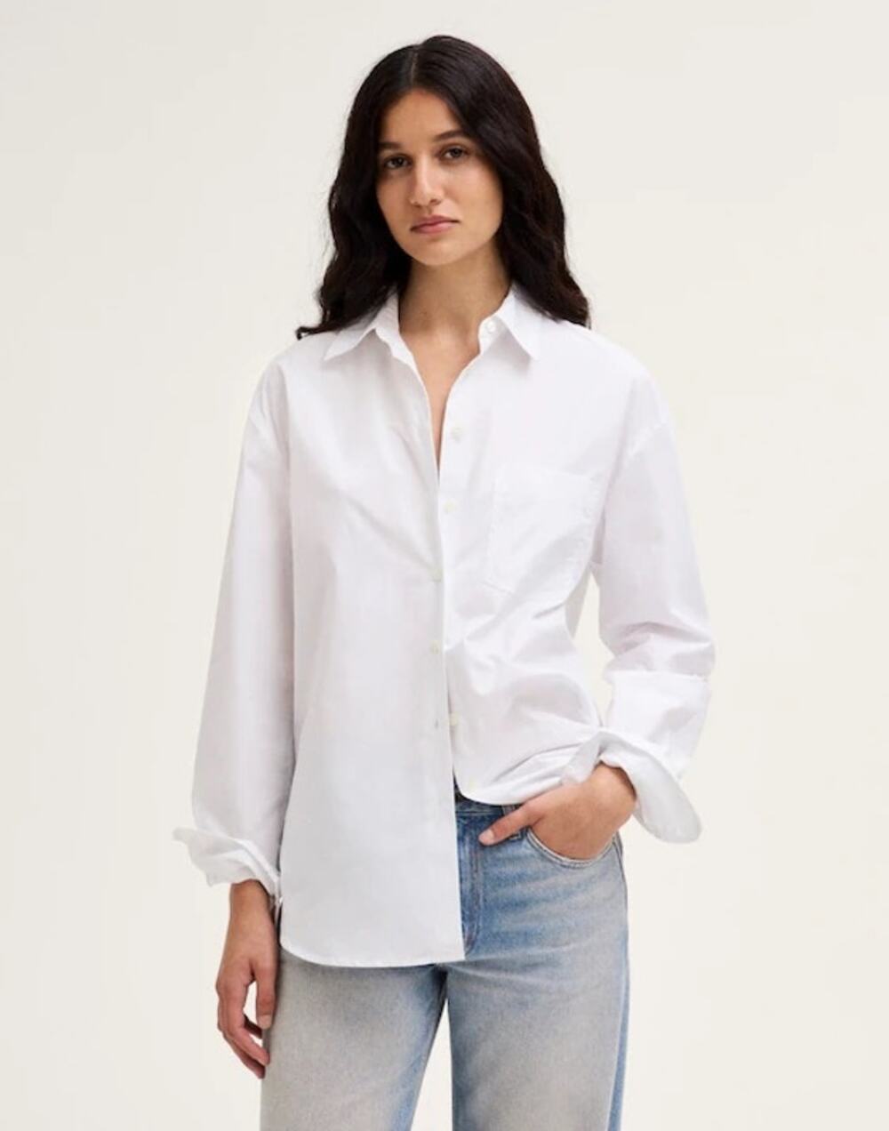 Preppy Minimalist Work Office Madewell The Easy Shirt Poplin Cotton True White